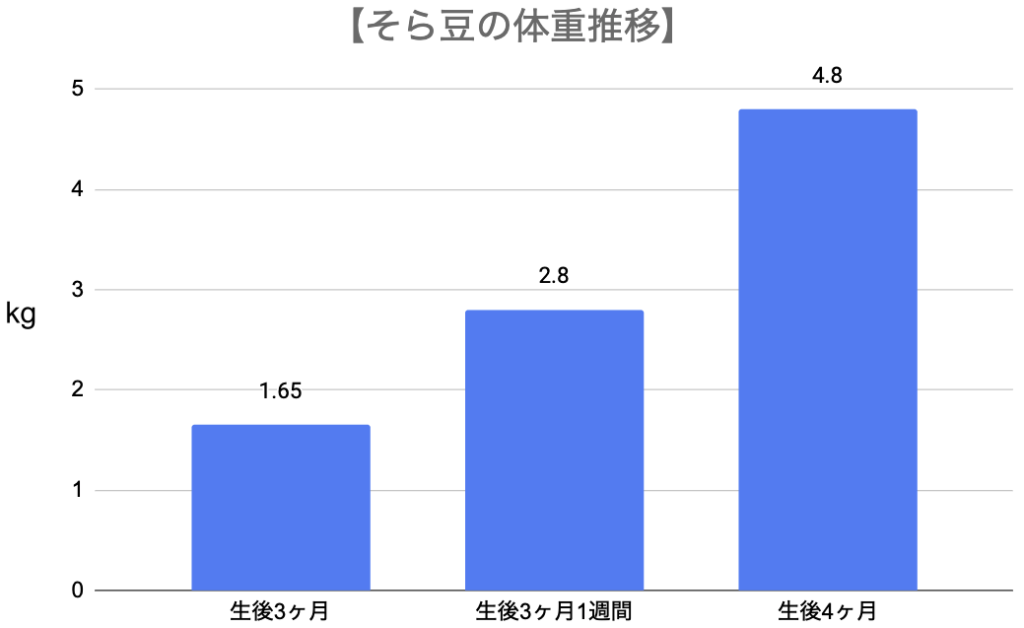 そら豆 体重推移 生後4ヶ月